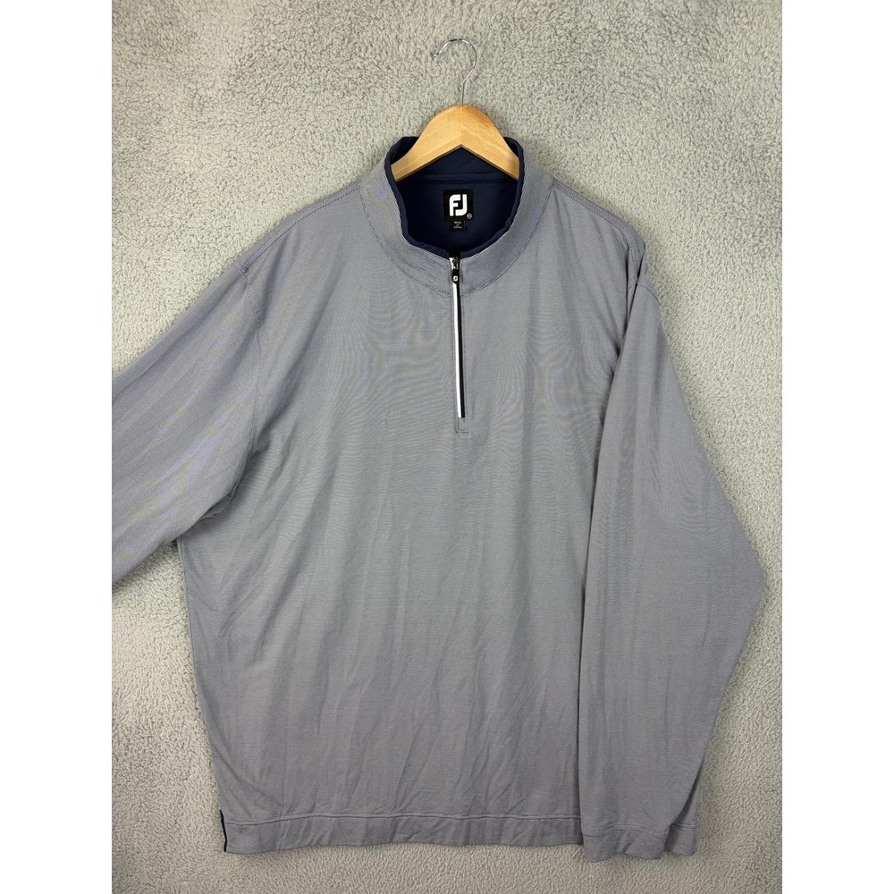 FootJoy Jacket Mens 3XL Gray Stripe 1/4 Zip Golf Windbreaker Pullover Casual Men